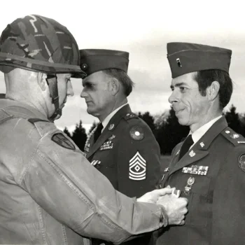 Presentation of my second Meritorious Service Medal at retirement ceremony October 31st, 1977